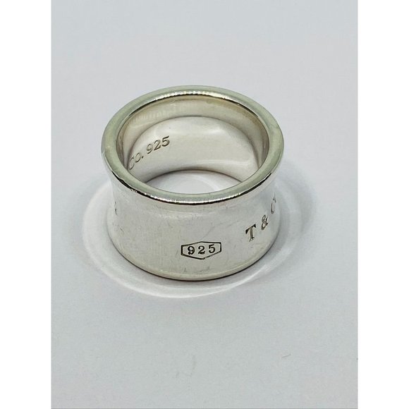 Tiffany & Co. Sterling Silver 1837 Wide Band Ring Size 4.75 - Picture 2 of 8